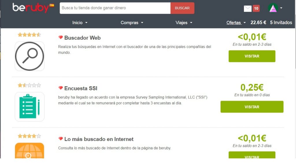 generar dinero gratis en Internet con Beruby