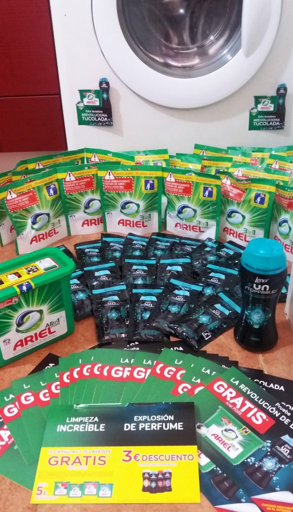 recibido nuestro lote para probar gratis ariel . embajadores ariell