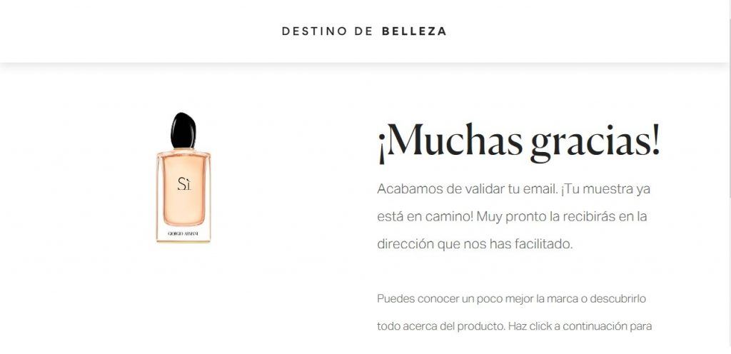 muestras gratis perfume Giorgio Armani