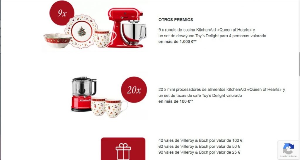 sorteo navidad villeroy otros premios