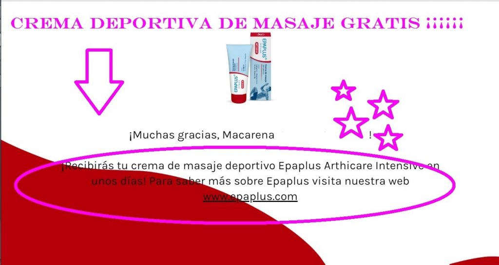 probar gratis crema deportiva