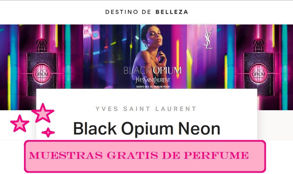 muestras gratis de perfume Black Opium Neon