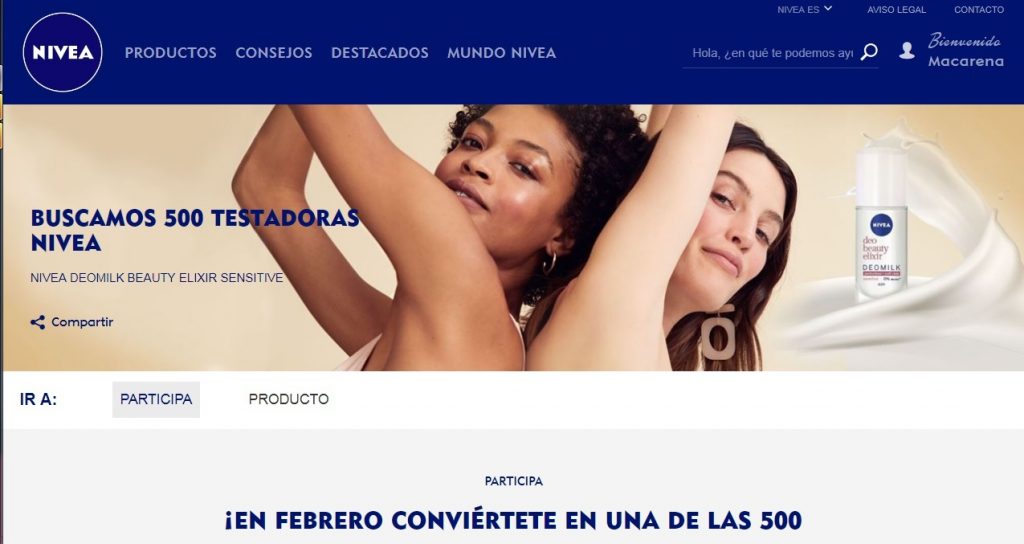 probar gratis desodorante Nivea