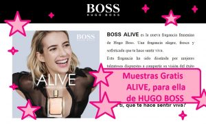 muestras gratis perfume hugo boss ALIVE