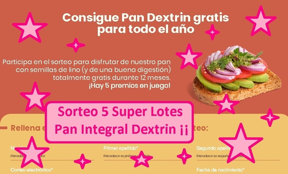 sorteo 5 super lotes pan integral Dextrin
