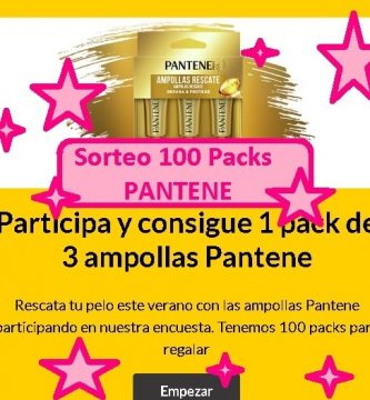 SORTEO 100 PACKS PANTENE AMPOLLAS MASCARILLA EN 1 minuto