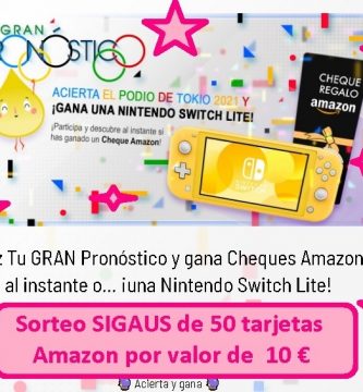 SORTEO SIGAUS 50 TARJETAS AMAZON POR VALOR DE 10 EUROS