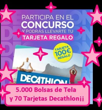 regalo directo para los primeros 5.000 participantes bolsa de tela y sorteo de 70 tarjetas decathlon