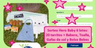 sorteo Hero baby de 6 lotes de 20 tarritos + Babero, gafas, toalla y bolso bebés