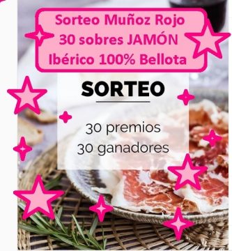 sorteo muñoz rojo 30 sobres jaón ibércio de bellota