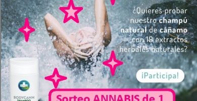 sorteo annabis de 1 champú natural, vegano y a base de Canabis