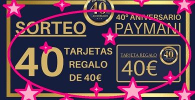 sorteo PAYMANI de 40 tarjetas regalo por valor de 40 euros