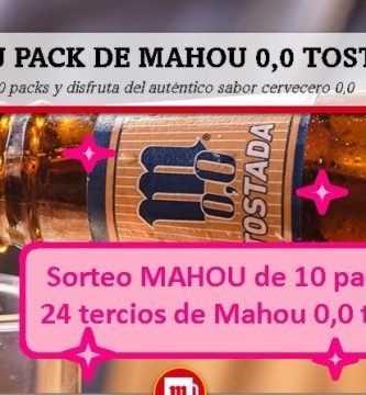 sorteo mahou de 10 packs de 24 tercios de mahou tostada 0.0