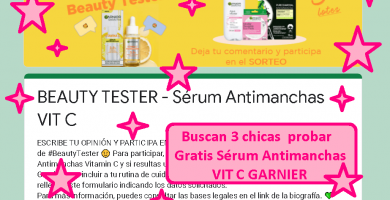 probar gratis sérum antimanchas de garnier vit c
