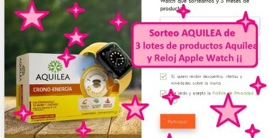 sorteo AQUILEA 3 lotes de productos y reloj apple watch