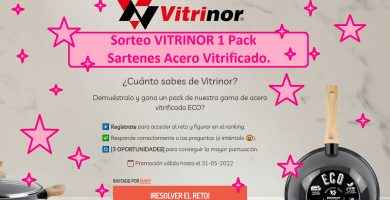 sorteo vitrinor de 1 pack de sartenes acero vitrificado gratis