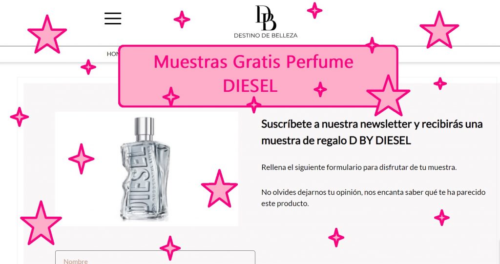 muestras gratis perfume diesel