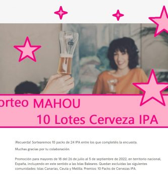 sorteo 10 packs cerveza IPA Mahou