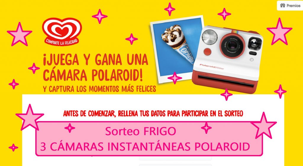 sorteo FRIGO de 3 cámaras de fotos polaroid