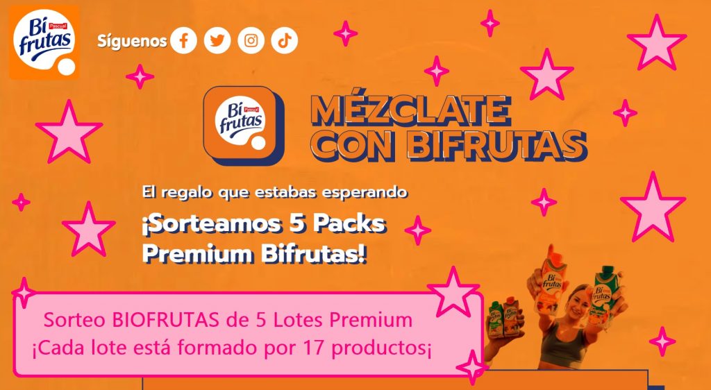 sorteo biofrutas de 5 lotes de zumos