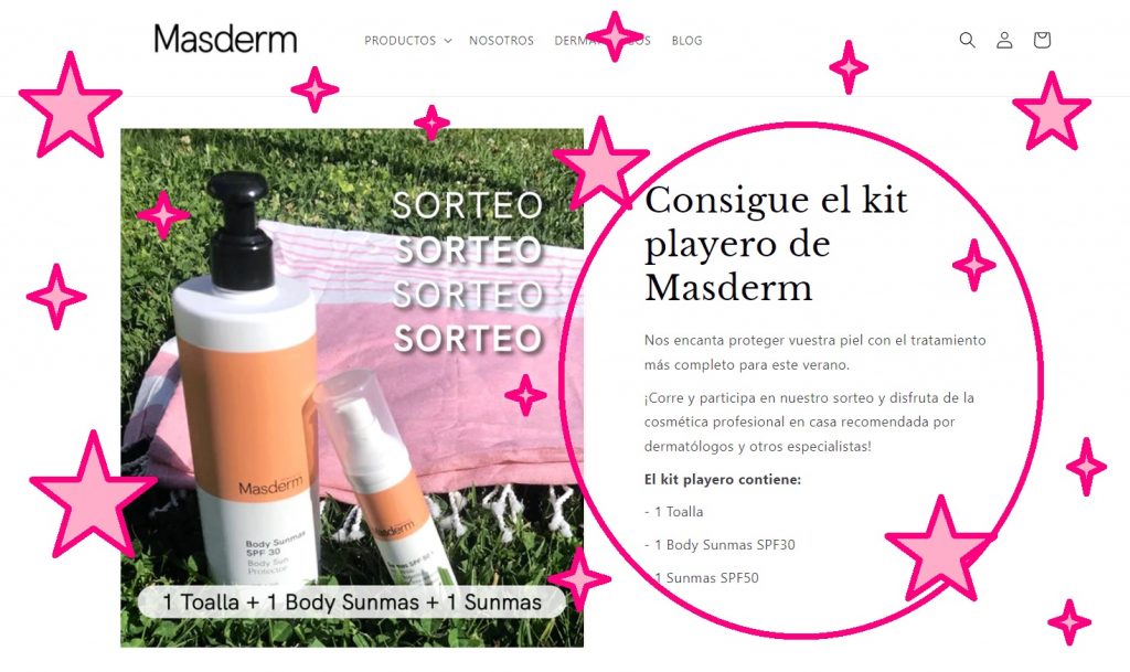 sorteo kit playero MASDERM