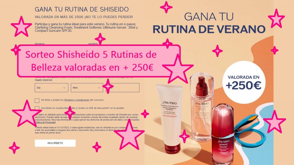 sorteo shisheido de 5 rutinas belleza completas
