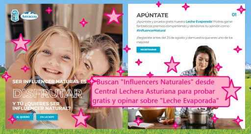 Buscan influencers naturales para probar gratis LECHE EVAPORADA de Central Lechera Asturiana