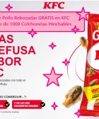 Consigue con GREFUSA 2 Tiras Gratis de Pollo Rebozado KFC y sorteo 1.000 Colchonetas.