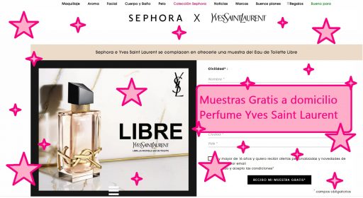 Muestras Gratis a domicilio perfume Yves Saint Laurent