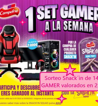 sorteo snack´in de 14 SET GAMER valorados en mas de 2.000 euros.