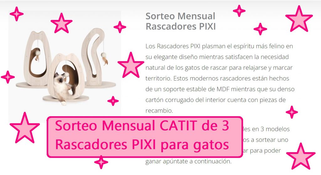 sorteo catit de 3 rascadores para gatos PIXI