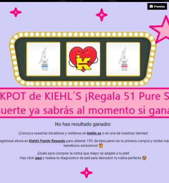 sorteo jacckpot de kiehl´s en el que regalan 51 Pure Serum