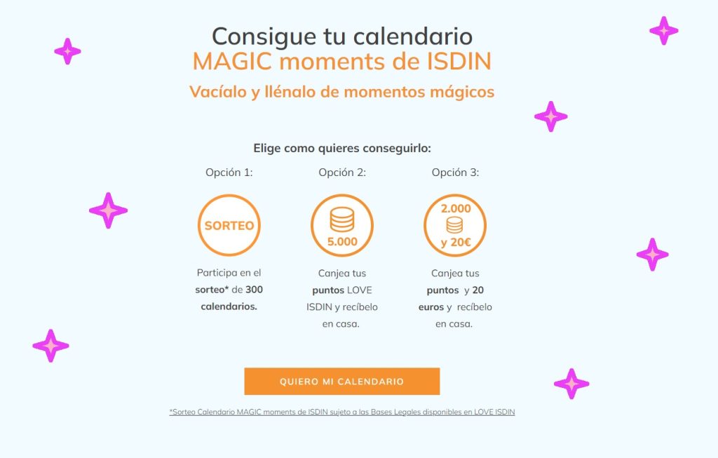 conseguir gratis el calendario de verano de ISDIN magic moments