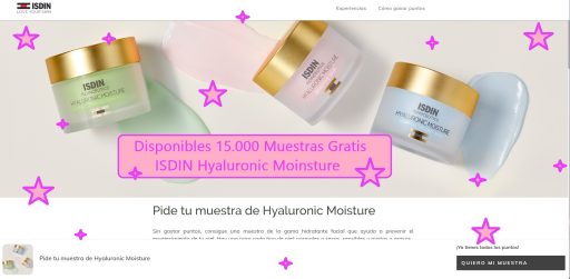muestras gratis ISDIN Hyaluronic Moinsture Cremas con Ã¡cido hialurÃ³nico