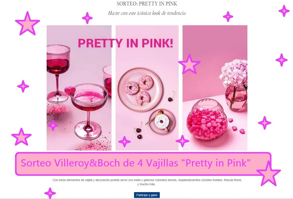 sorteo villeroy & boch de 4 Vajillas Pretty in Pink, color rosa
