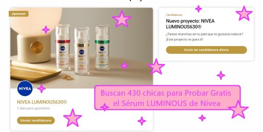 Buscan 430 chicas para probar gratis serum luminous de Nivea