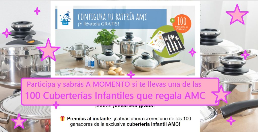 Sorteo AMC de 100 Cuberterías Infantiles. Sabrás al momento de participar si has conseguido premio.