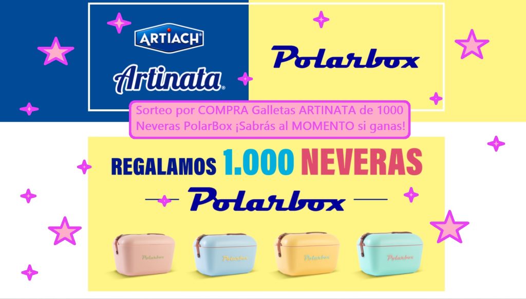 sorteo artiach por compra de galletas ARTINATA de 1000 Neveras PolarBox
