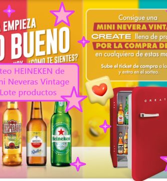sorteo keineken de 4 Mini Neveras Vintage mas Lote de productos por la compra de al menos 6 euros en cervezas de marcas HEINEKEN