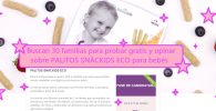 Club TV BIO busca 30 familias para probar gratis y opinar sobre PALITOS SNACKIDS ECO para bebés