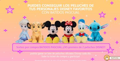 Sorteo por compra batidos pascual de 245 premios de 2 peluches DISNEY