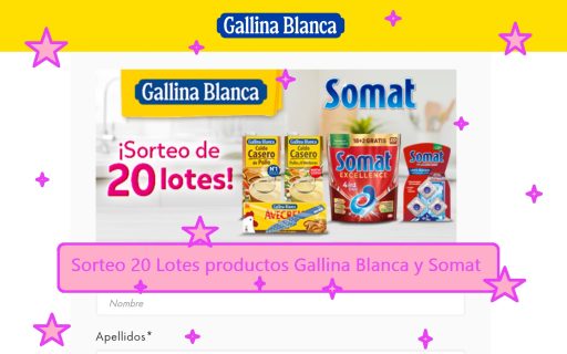 Sorteo 20 Lotes productos GALLINA BLANCA y SOMAT