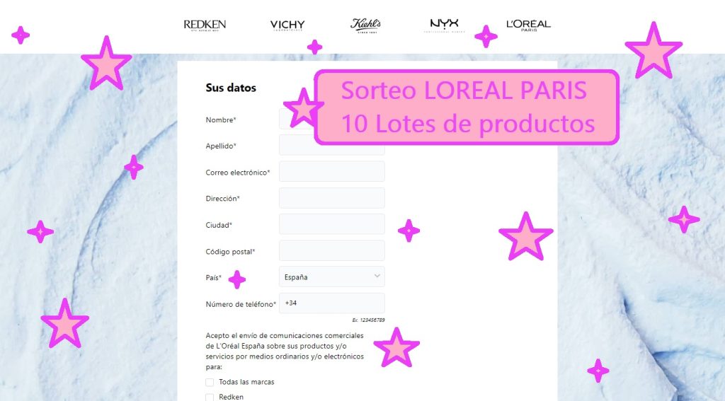 Sorteo LOREAL PARIS de 10 lotes de productos