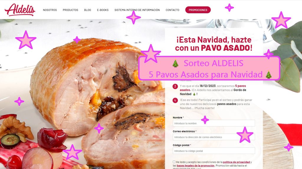 sorteo aldelis de 5 pavos asados para navidad