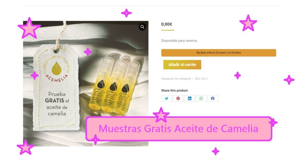 Muestras Gratis Aceite de Camelia