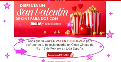 cupón 2x1 entradas de cine CINESA gracias a la Revista HOLA