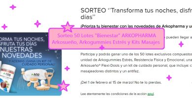 Sorteo 50 Lotes Bienestar ARKOPHARMA