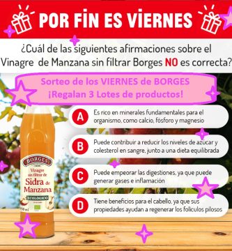 Sorteo de los VIERNES de BORGES ¡Regalan 3 Lotes de productos!