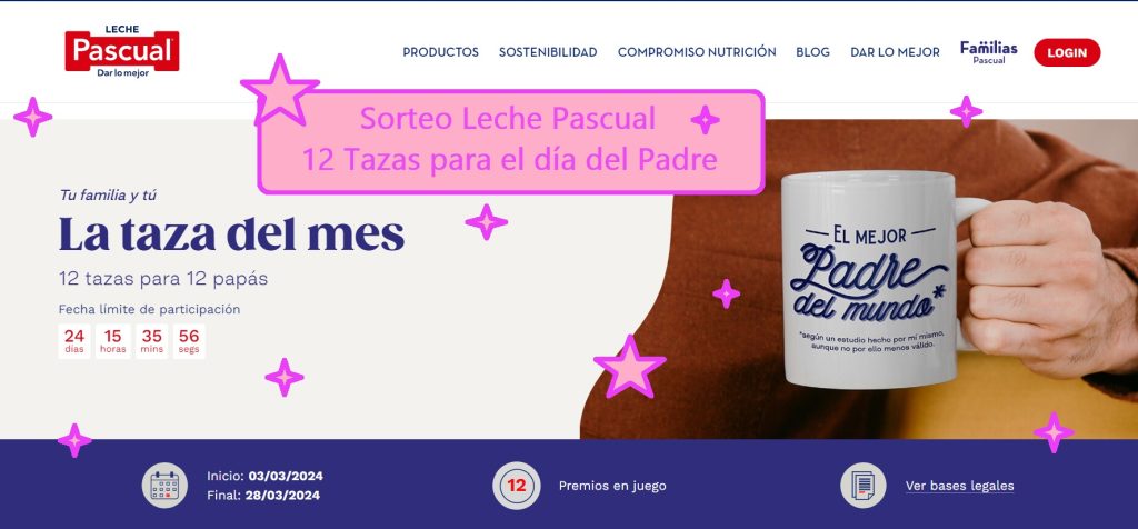 Sorteo Leche Pascual de 12 Tazas para el día del Padre