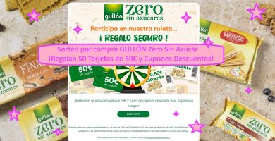 Sorteo por compra GULLÓN Zero Sin Azúcar ¡Regalan 50 Tarjetas de 50€ y Cupones Descuentos!